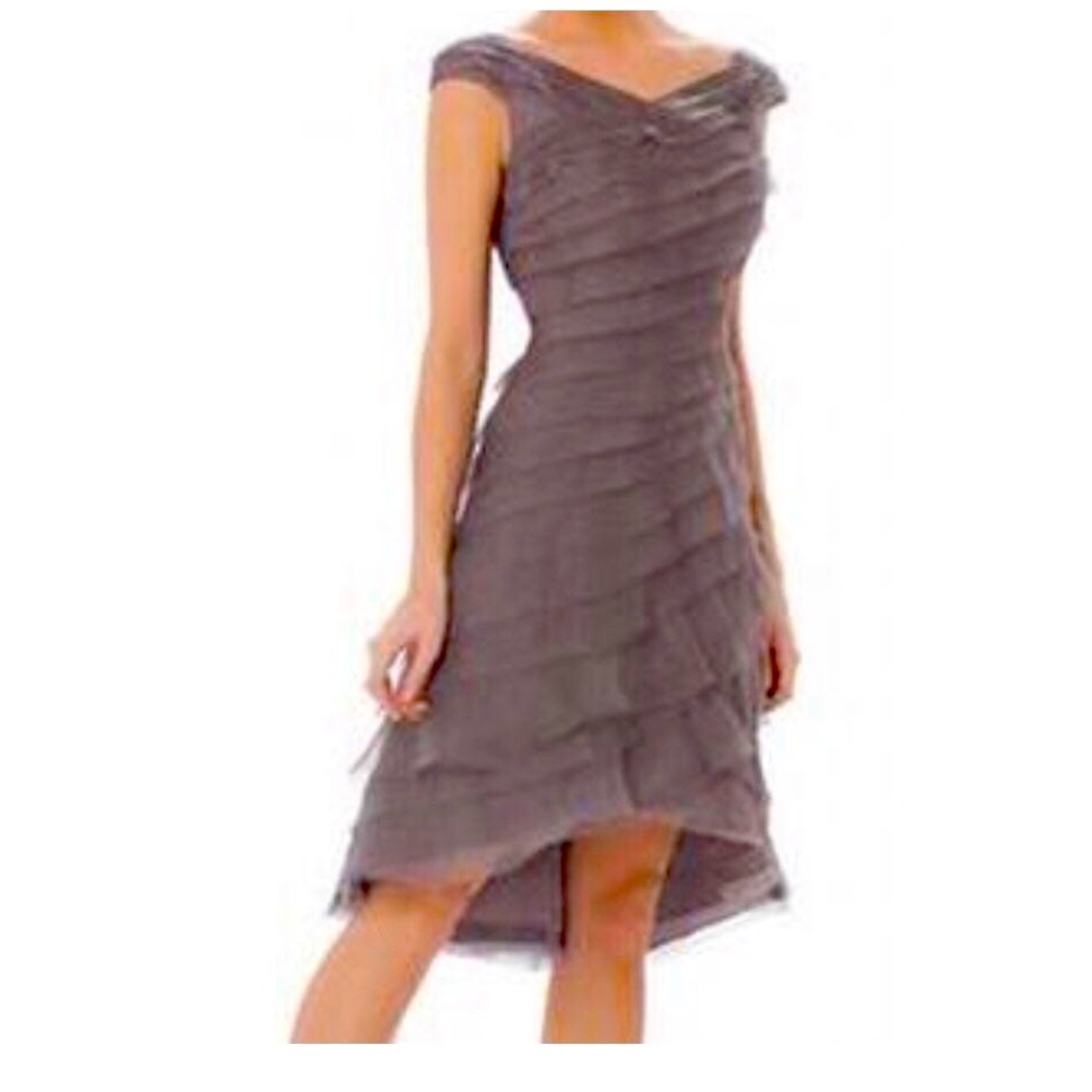 Rare! Silk Kay Unger tiered chiffon dress sz 18